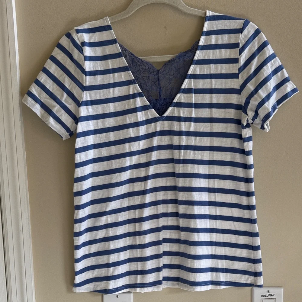 Promesa Navy and White Striped Tee - Picture 5 of 5
